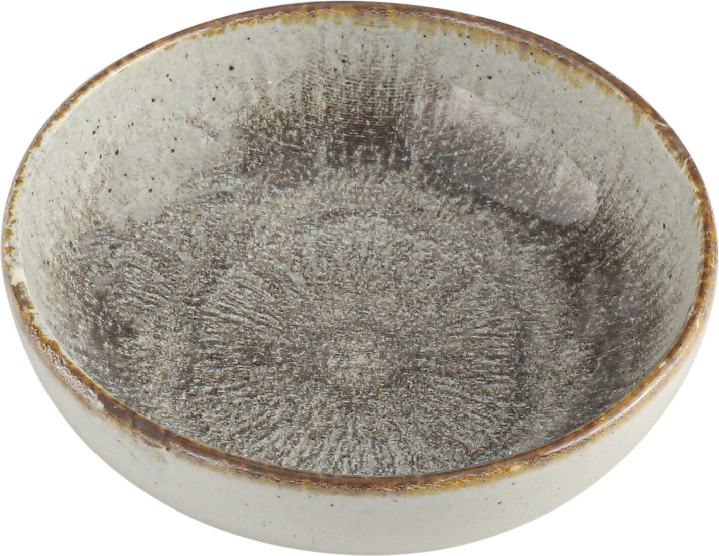 Porland Iris Bowl Set of 6, Colored Stoneware, Matt Glaze, 130ml, 10cm Diameter, Grey/Brown, Dishwasher and Microwave Safe