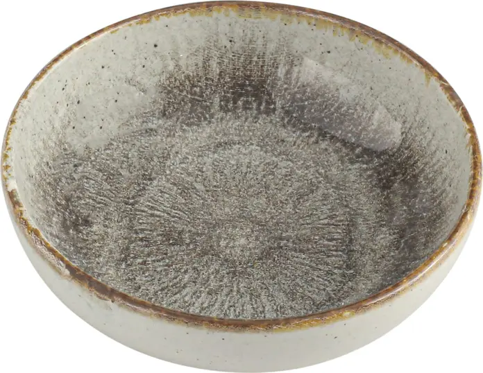Porland Iris Bowl Set of 6, Colored Stoneware, Matt Glaze, 130ml, 10cm Diameter, Grey/Brown, Dishwasher and Microwave Safe