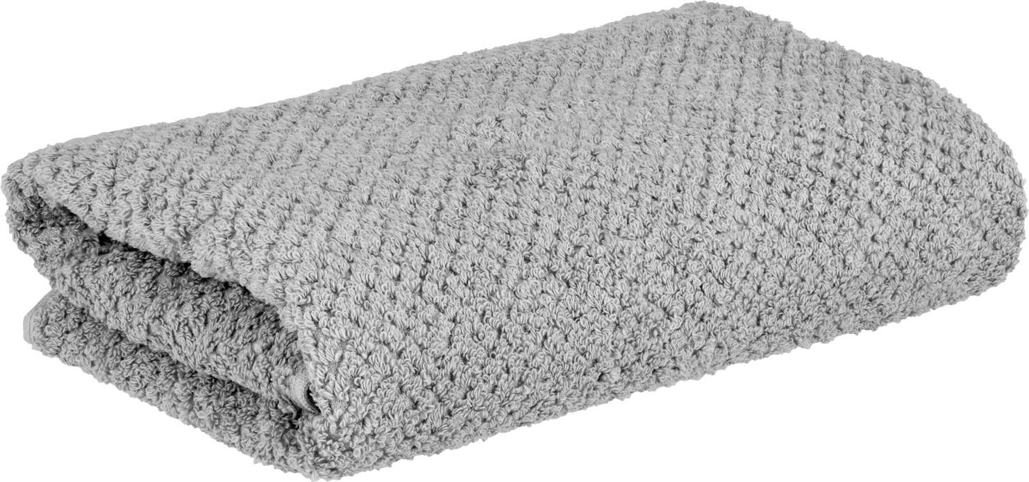 ERWIN M. LUSINI Solutions GmbH Shower towel Tavira Duschtuch Tavira Shower towel Tavira ; 70x140 cm (WxL); light-grey Duschtuch Tavira ; 70x140 cm (BxL); hellgrau 100% cotton. Weight approx. 480 g/m². Super-absorbent single-ply terry shower towel with high-quality Low Twist special yarns made of pure cotton. The towel does not just impress thanks to its very voluminous and soft feel - it also has a modern waffle texture. 100 % Baumwolle. Gewicht ca. 480 g/m². Super saugfähiges Walkfrottier Duschtuch mit hochwertigen Low Twist Spezialgarnen aus reiner Baumwolle. Das Duschtuch überzeugt nicht nur durch seinen sehr voluminösen Griff und seine weiche Haptik sondern auch durch seine moderne Waffelstruktur.