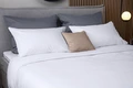 LUSINI Siena Duvet Cover Set of 10, 135 x 200 cm, White, Percale Weave, 80% Cotton 20% Polyester, Hotel Closure, OEKO-TEX Standard 100, Durable