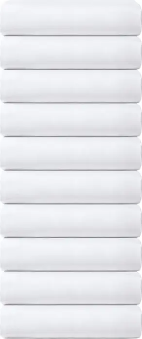 LUSINI Siena Duvet Cover Set of 10, 135 x 200 cm, White, Percale Weave, 80% Cotton 20% Polyester, Hotel Closure, OEKO-TEX Standard 100, Durable