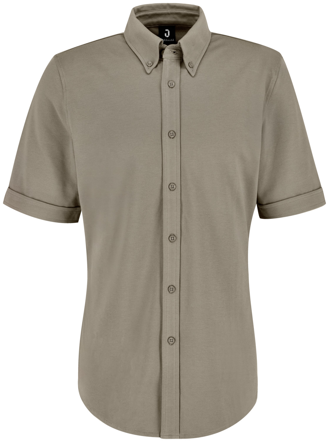 JOBELINE LUSINI Solutions GmbH Men's shirt Piqué short sleeve Herren Hemd Piqué Kurzarm Men's shirt Piqué short sleeve; Size 3XL; taupe Herren Hemd Piqué Kurzarm; Kleidergröße 3XL; taupe 95 % cotton, 5 % elastane. 40°C wash. Short-sleeved men's shirt made from high-quality polo piqué fabric. With full-length button placket and button-down collar. With an extra-long back and rounded hem. Back length: 76.5 cm for size M. 95 % Baumwolle, 5 % Elasthan. 40°-Wäsche. Kurzärmeliges Herrenhemd aus hochwertigem Polo-Piqué-Stoff. Mit durchgehender Knopfleiste und Button-Down-Kragen. Mit extra langer Rückenlänge und abgerundetem Saum. Rückenlänge: 76,5 cm bei Gr. M