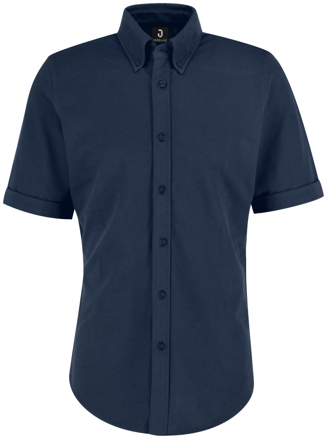 JOBELINE LUSINI Solutions GmbH Men's shirt Piqué short sleeve Herren Hemd Piqué Kurzarm Men's shirt Piqué short sleeve; Size XL; navy Herren Hemd Piqué Kurzarm; Kleidergröße XL; navy 95 % cotton, 5 % elastane. 40°C wash. Short-sleeved men's shirt made from high-quality polo piqué fabric. With full-length button placket and button-down collar. With an extra-long back and rounded hem. Back length: 76.5 cm for size M. 95 % Baumwolle, 5 % Elasthan. 40°-Wäsche. Kurzärmeliges Herrenhemd aus hochwertigem Polo-Piqué-Stoff. Mit durchgehender Knopfleiste und Button-Down-Kragen. Mit extra langer Rückenlänge und abgerundetem Saum. Rückenlänge: 76,5 cm bei Gr. M