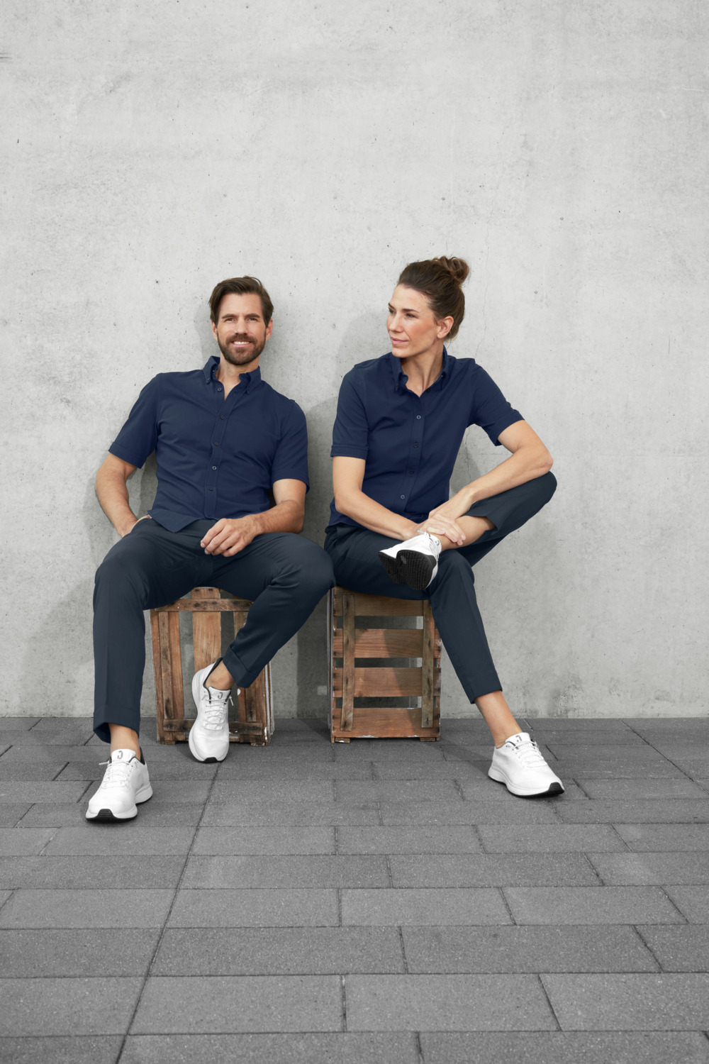 Camasa JOBELINE barbati cu maneca scurta din Pique, 95% bumbac 5% elastan, cu guler pe nasturi si spate extra-lung, OEKO-TEX Standard 100, i 30133224