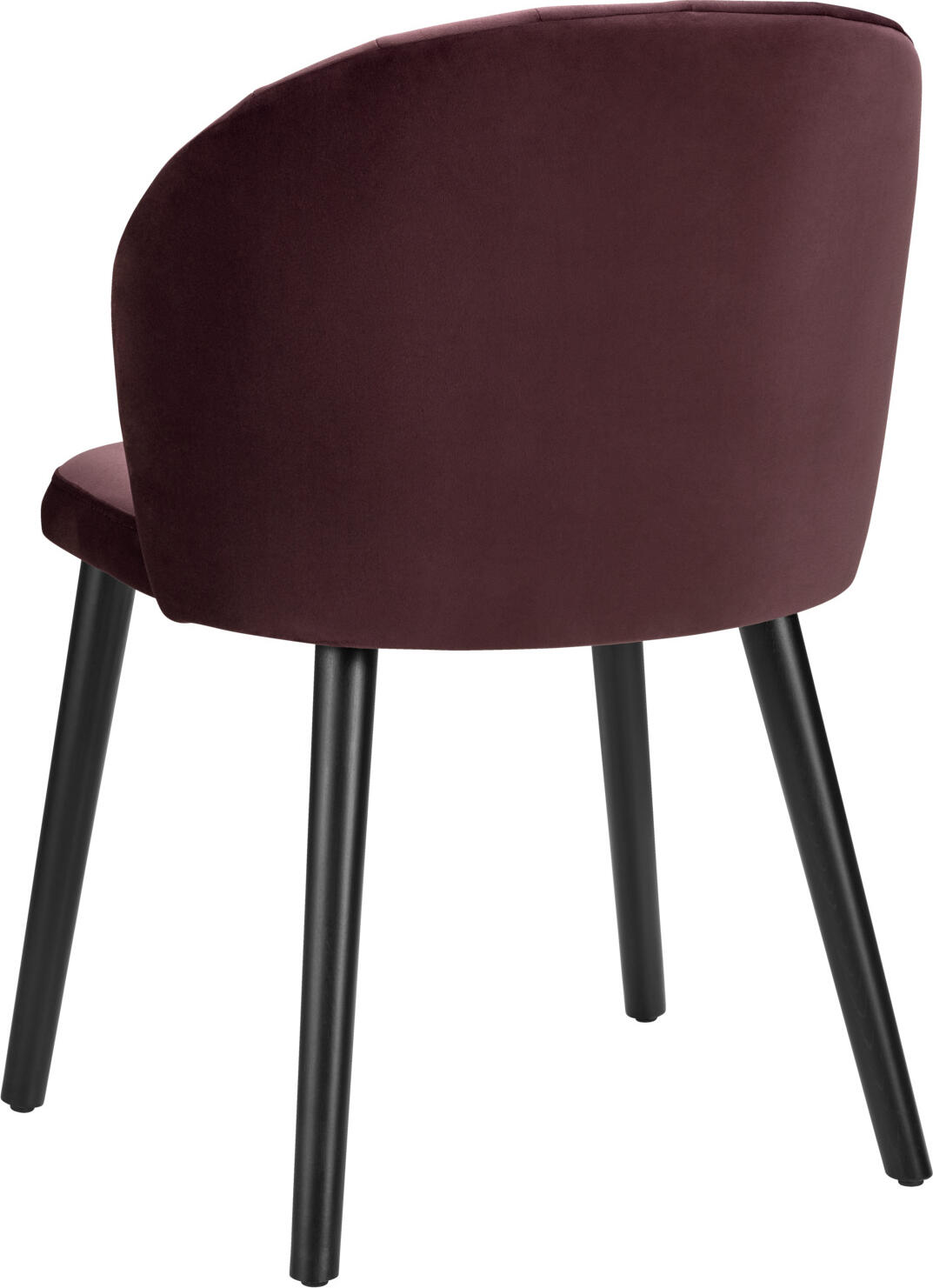 VEGA Ambrosia Upholstered Chair, Violet Velvet Fabric, Black Beech Wood Legs, Pipe Quilting, 54x59x82 cm, Fire Retardant