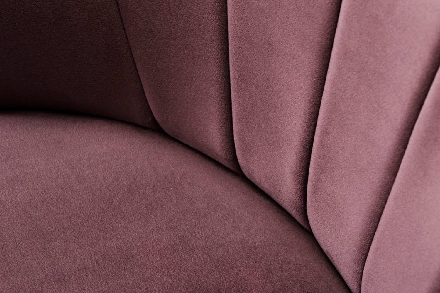 VEGA Ambrosia Upholstered Chair, Violet Velvet Fabric, Black Beech Wood Legs, Pipe Quilting, 54x59x82 cm, Fire Retardant