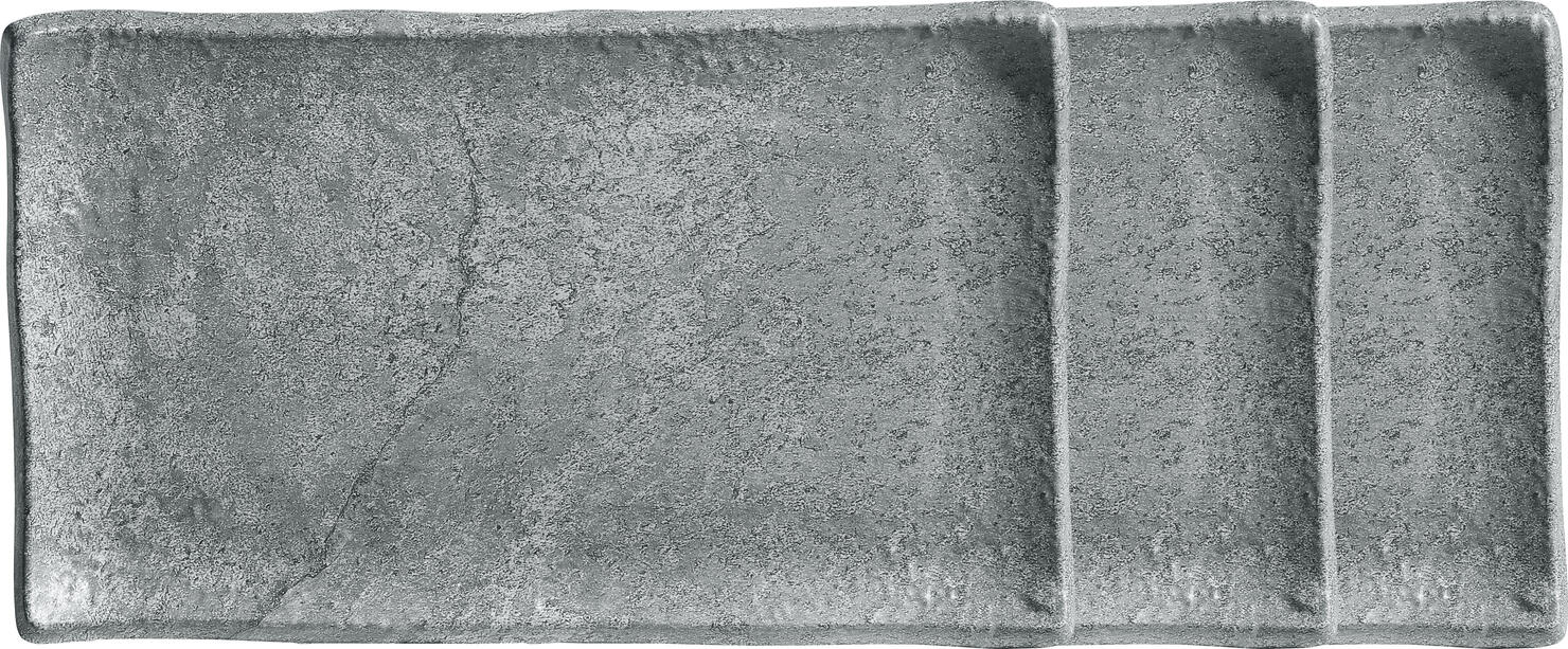 VEGA Clawson Buffet Platter, Grey Stone Look Melamine, Break Resistant, Dishwasher Safe, 26.5 x 16.2 x 2 cm