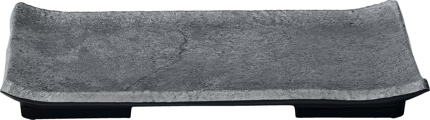 VEGA Clawson Buffet Platter, Grey Stone Look Melamine, Break Resistant, Dishwasher Safe, 26.5 x 16.2 x 2 cm