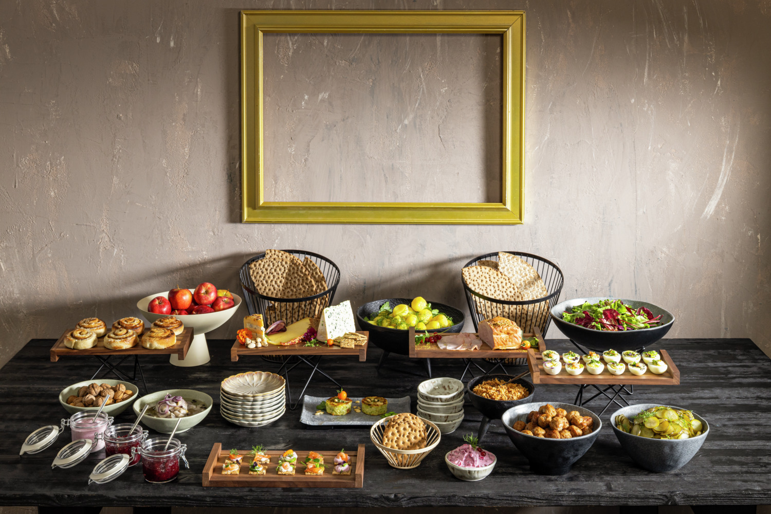 VEGA Clawson Buffet Platter, Grey Stone Look Melamine, Break Resistant, Dishwasher Safe, 26.5 x 16.2 x 2 cm