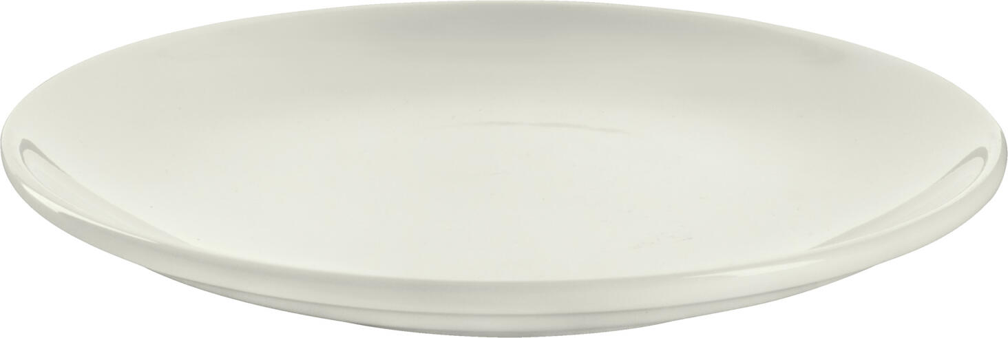 VEGA Opus Flat Round Porcelain Plates, Ivory, 15 cm Diameter, Rimless Minimalist Design, Dishwasher and Microwave Safe, Set of 6