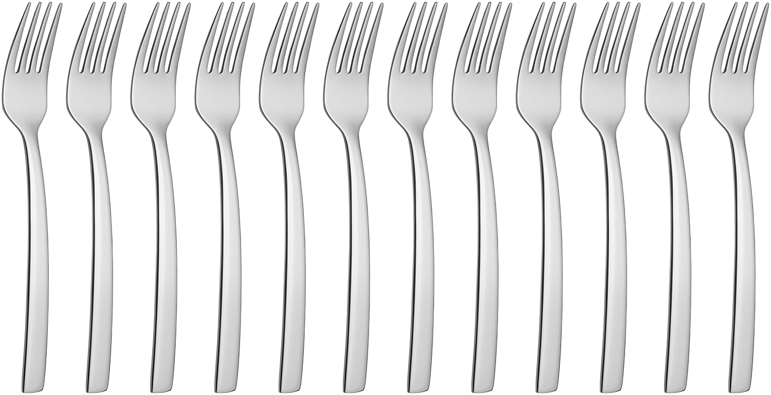 VEGA Decaso Dessert Fork, 17.2 cm, Mirror Polished Chrome Stainless Steel 13/0, 3 mm Thickness, Dishwasher Safe, Silver