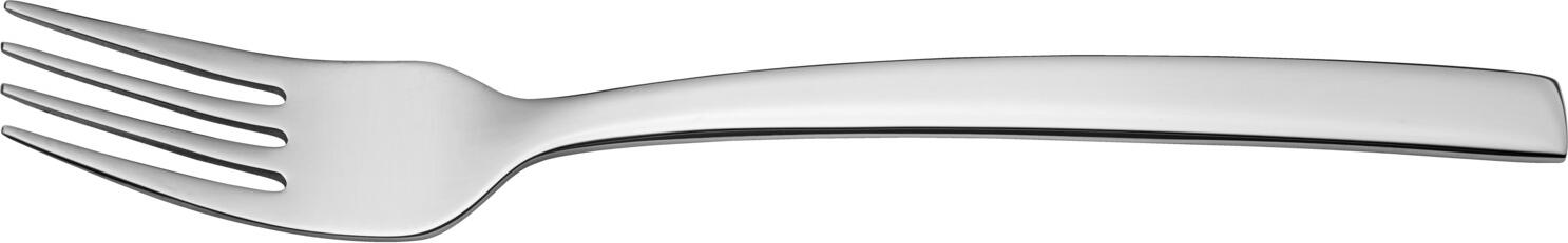 VEGA Decaso Dessert Fork, 17.2 cm, Mirror Polished Chrome Stainless Steel 13/0, 3 mm Thickness, Dishwasher Safe, Silver