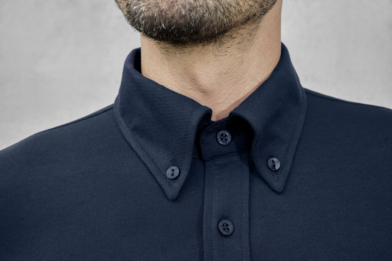 Camasa JOBELINE barbati cu maneca scurta din Pique, 95% bumbac 5% elastan, cu guler pe nasturi si spate extra-lung, OEKO-TEX Standard 100, 23.HDE.44540