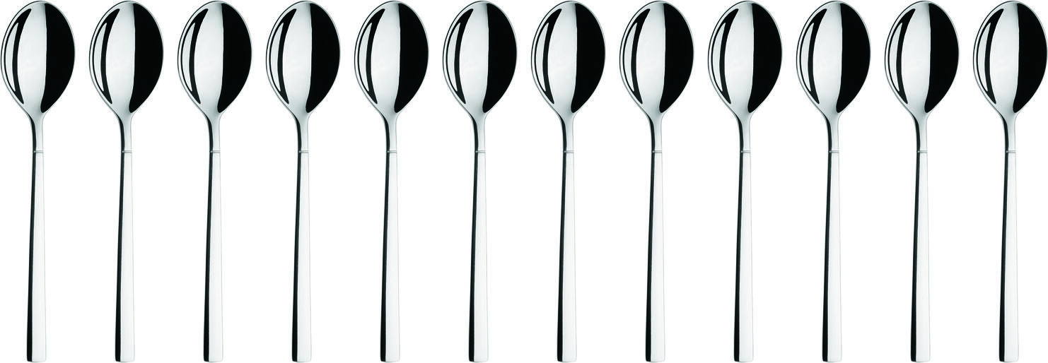 VEGA Luano Dessert Fork, 18 cm Chrome Stainless Steel 13/0, Mirror Polished, 2.5 mm Thickness, Silver, Dishwasher Safe