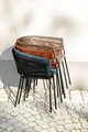 VEGA Samo Outdoor Chair Set of 2, Rope Wickerwork, Galvanized Steel Frame, Stackable, Weatherproof, Terracotta, 62.5x56x79 cm