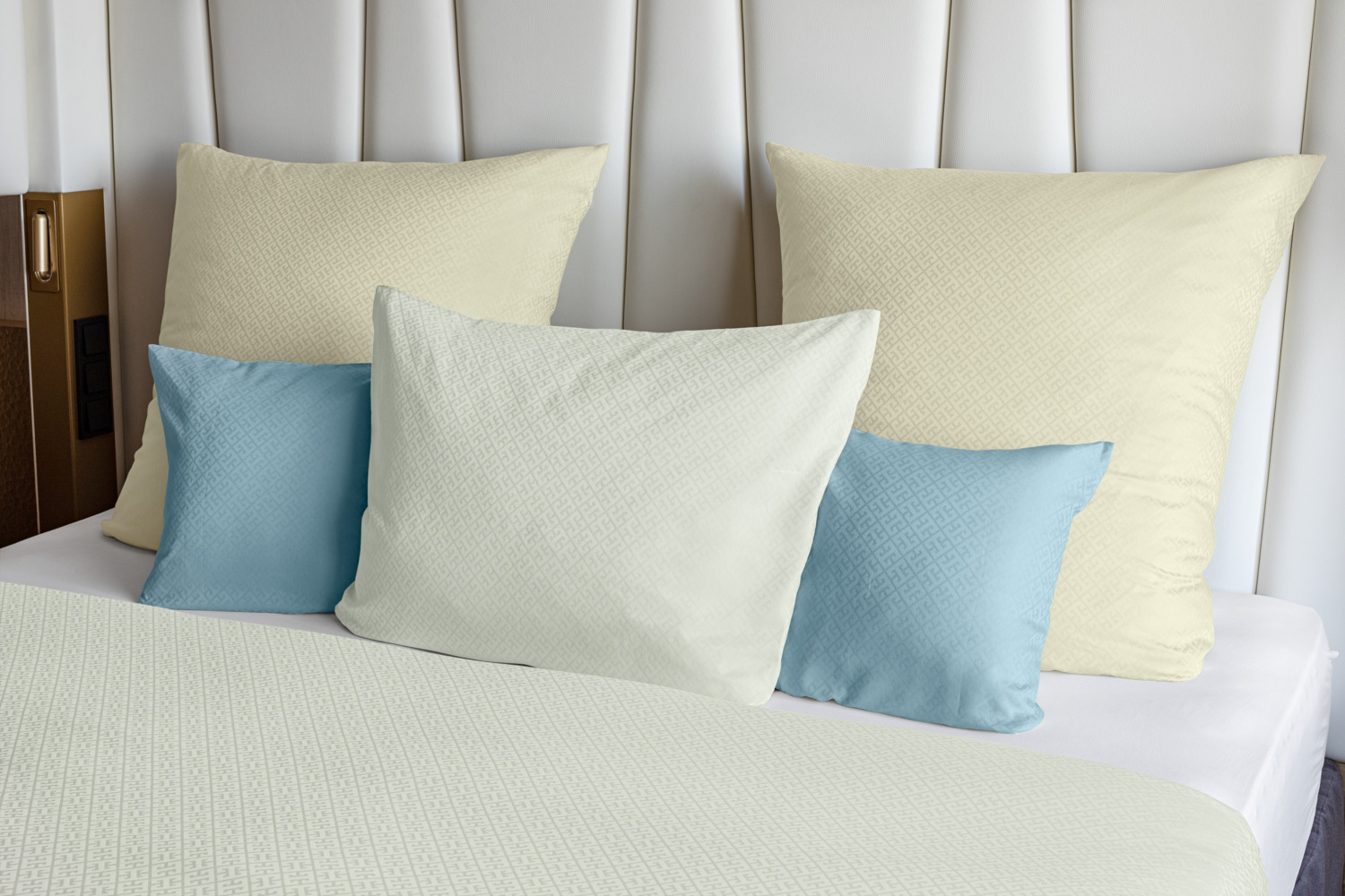 ERWIN M. LUSINI Solutions GmbH Maze Pillow Cover, White, 100% Cotton Satin, 65x100 cm, Hotel Closure, 175 TC, Washable up to 95°C