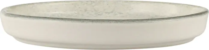 Set de 6 farfurii plate Porland Selene, 27 cm Rotunde din Gresie cu Margine Ridicata, Glazură Mată Gri/Alb, Compatibile cu Mașina de Spălat Vase și Cuptorul cu Microunde