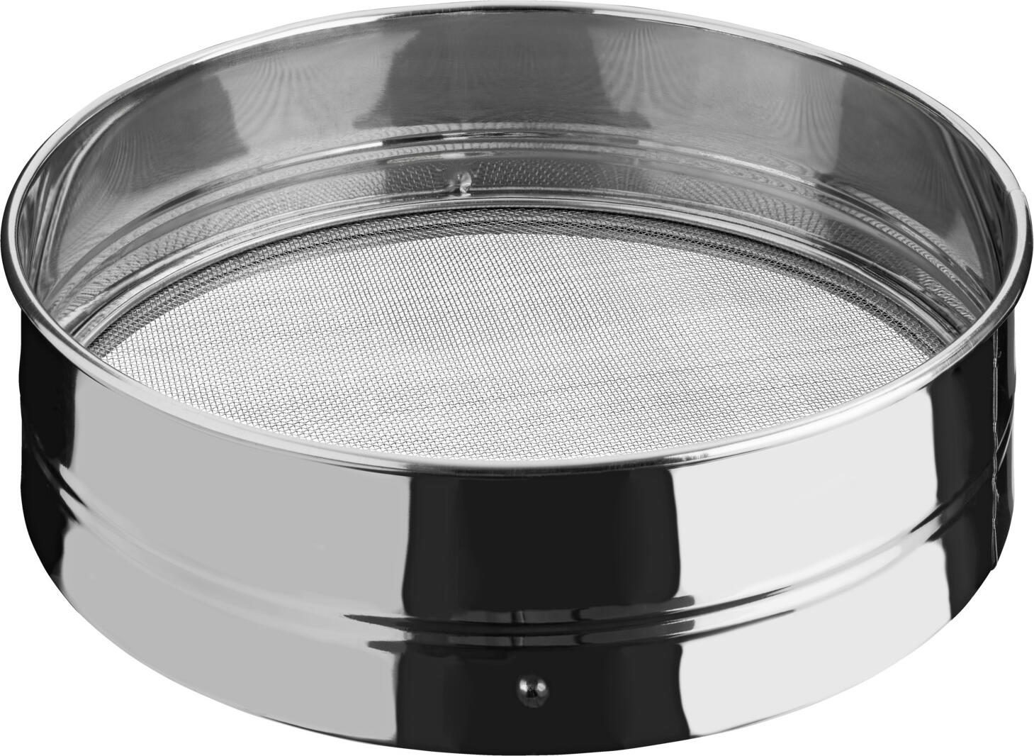 de Buyer DE BUYER INDUSTRIES SAS Stainless steel sieve with 4 interchangeable inserts Edelstahlsieb mit 4 abnehmbaren Einsätzen Stainless steel sieve with 4 interchangeable inserts; 20x6.2 cm (ØxH); silver Edelstahlsieb mit 4 abnehmbaren Einsätzen; 20x6.2 cm (ØxH); silber Stainless steel sieve with four interchangeable inserts (mesh size 3 mm, 2 mm, 1 mm and 0.5 mm). Dishwasher safe. Sieb aus Edelstahl mit vier auswechselbaren Einsätzen (Maschenweite 3 mm, 2 mm, 1 mm und 0.5 mm). Spülmaschinenfest.