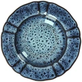 VEGA Amelina Deep Plates, Reactive Glaze Porcelain, Round with Discreet Relief and Decorative Edges, 23 cm, Blue, Set of 6