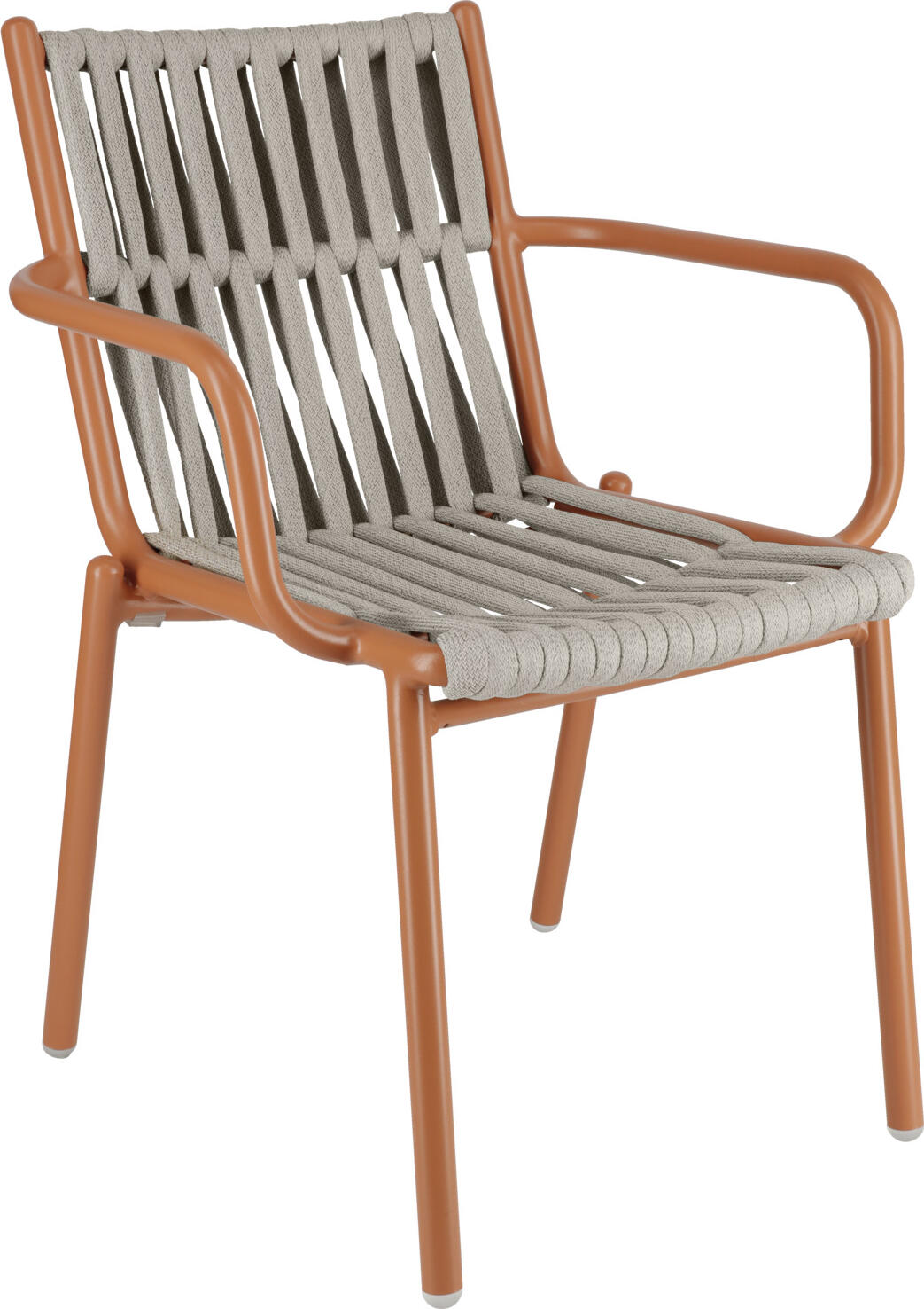 VEGA LUSINI Solutions GmbH Outdoor chair Lumaro Outdoor-Stuhl Lumaro Outdoor chair Lumaro; 45x47x81 cm (WxDxH); seat taupe, base terracotta; 2 piece / pack Outdoor-Stuhl Lumaro; 45x47x81 cm (BxTxH); Sitz taupe, Gestell terrakotta; 2 Stück / Pack This high-quality catering outdoor chair impresses with its modern design, high weather resistance and maximum suitability for everyday use in restaurants, cafés, bars and hotels. The sturdy powder-coated aluminium frame is lightweight, corrosion-resistant and perfect for professional outdoor use. The seat and backrest are made of quick-drying Rope wicker, which is not only particularly robust, but also remains UV-resistant - ideal for sunny terraces and heavily frequented outdoor areas. The chair is stackable, making it ideal for flexible seating arrangements, quick cleaning processes and space-saving storage. The outdoor chair is delivered assembled and is ready for immediate use. Thanks to its ergonomic shape, it can also be used comfortably without a cushion. Plastic glides protect the floor and make handling easier in everyday catering situations. * Modern patio chair for restaurants, cafés & bars * Powder-coated aluminium frame - lightweight, easy to clean & durable * Quick-drying Rope wicker - robust & UV-resistant * Stackable - ideal for flexible patio and outdoor areas * With plastic glides for floor-friendly use * Supplied assembled - ready for immediate use This catering outdoor chair combines modern design with high load-bearing capacity - the ideal seating solution for professional outdoor areas. Dieser hochwertige Gastro Outdoorstuhl überzeugt durch modernes Design, hohe Wetterbeständigkeit und maximale Alltagstauglichkeit für Restaurants, Cafés, Bars und Hotels. Das stabile pulverbeschichtete Aluminiumgestell ist leicht, korrosionsbeständig und perfekt für den professionellen Einsatz im Außenbereich geeignet. Die Sitz- und Rückenfläche besteht aus einem schnelltrocknenden Rope-Geflecht, das nicht nur besonders robust ist, sondern auch UV-beständig bleibt – ideal für sonnige Terrassen und stark frequentierte Außenbereiche. Der Stuhl ist stapelbar und damit optimal geeignet für flexible Bestuhlungen, schnelle Reinigungsprozesse und platzsparende Lagerung. Der Outdoorstuhl wird montiert geliefert und ist sofort einsatzbereit. Dank seiner ergonomischen Form und leicht gepolsterter Rope-Bespannung ist er auch ohne Kissen bequem nutzbar. Kunststoffgleiter schützen den Boden und erleichtern das Handling im Gastronomiealltag. * Moderner Terrassenstuhl für Restaurants, Cafés & Bars * Pulverbeschichtetes Aluminiumgestell – leicht, pflegeleicht & langlebig * Schnelltrocknendes Rope-Geflecht – robust & UV-beständig * Stapelbar – ideal für flexible Terrassen- und Außenbereiche * Mit Kunststoffgleitern für bodenschonenden Einsatz * Lieferung erfolgt montiert – sofort einsatzbereit Dieser Gastronomie Outdoorstuhl kombiniert modernes Design mit hoher Belastbarkeit – die ideale Sitzlösung für professionelle Außenflächen.