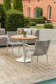 Set de 2 scaune profesionale de exterior VEGA Lumaro, cadru din aluminiu vopsit electrostatic, rachita din sfoara cu uscare rapida, stivuibile, 45x47x81 cm