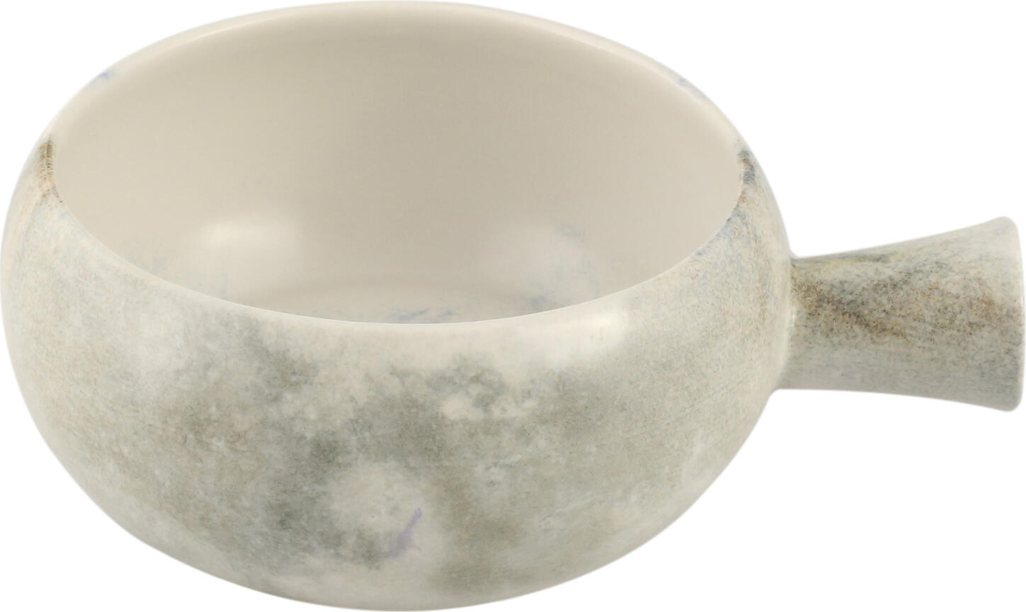 Porland Porland Porselen San. Ve Tic. A.Ş. Bowl Selene with handle Schale Selene mit Griff Bowl Selene with handle; 600 ml, 14x6.25 cm (ØxH); grey/white; round; 6 piece / pack Schale Selene mit Griff; 600 ml, 14x6.25 cm (ØxH); grau/weiß; rund; 6 Stück / Pack Colored stoneware bowl with matt glaze. With handle. Dishwasher safe and microwaveable. Farbige Schale aus Steinzeug mit matter Glasur. Mit Griff. Spülmaschinenfest und mikrowellengeeignet.