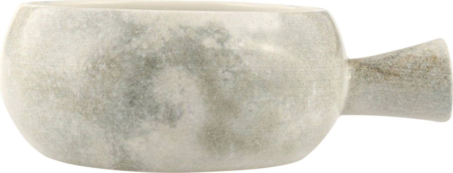 Porland Selene Colored Stoneware Bowl with Handle, 600ml, 14cm Diameter, Matt Glaze, Set of 6 Pieces