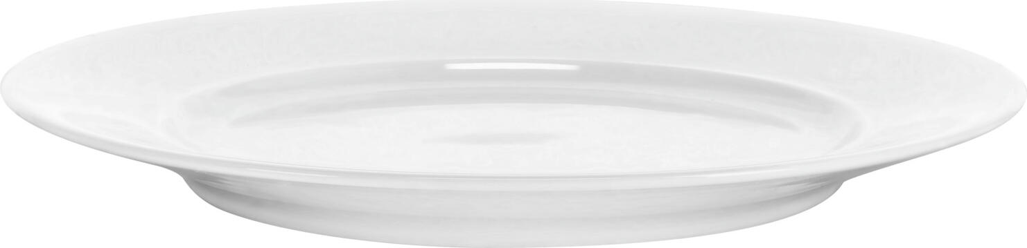 VEGA Flat Plate Base with Steep Rim, White Porcelain, 24 cm Diameter, Dishwasher and Microwave Safe, Set of 6
