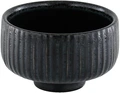 BHS Tabletop AG Nara Relief Stoneware Bowl, 8.1 cm, Black, with Craquelle Glaze and Filigree Floating Feet for Professional Gastronomy