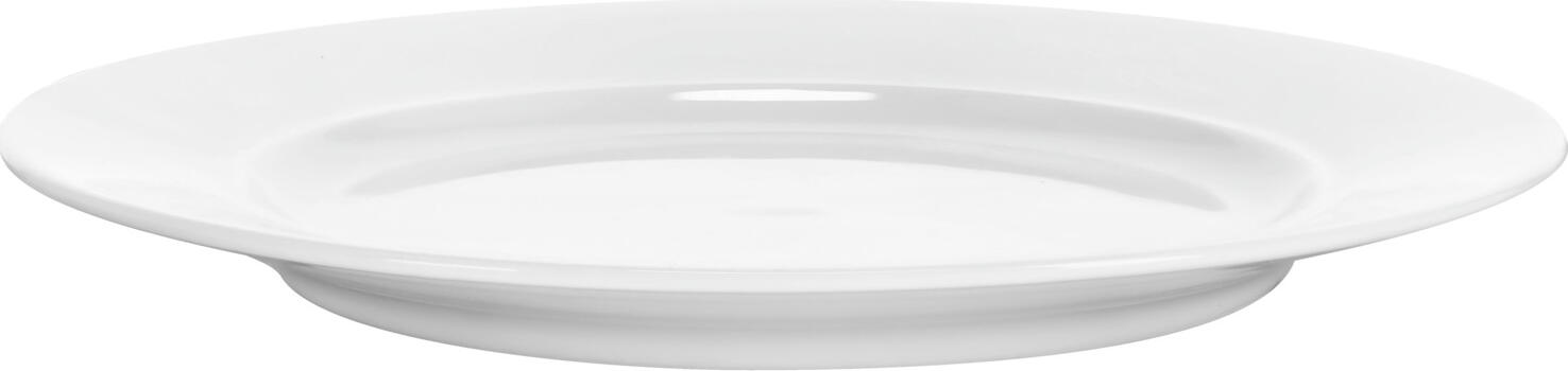 VEGA Base Set of 6 White Porcelain Flat Plates, 20 cm Diameter, 2.1 cm Height, Round Professional Catering Dishware, Dishwasher and Microwave Safe