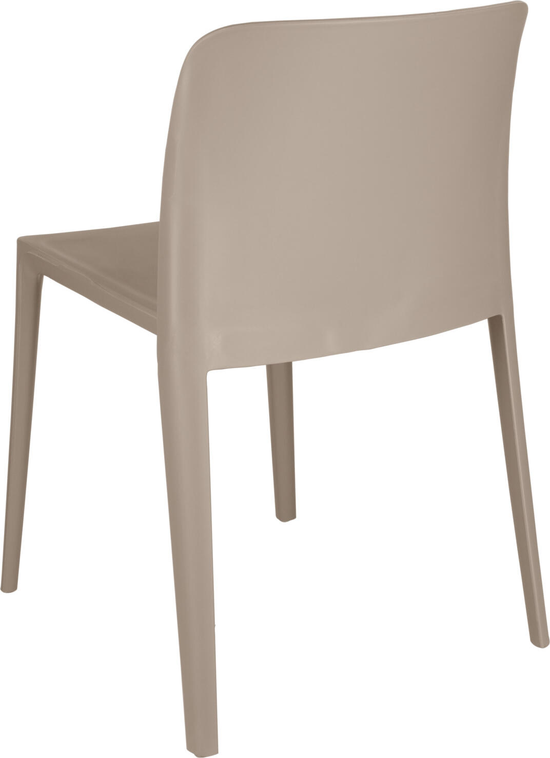 PULSIVA Rigg Plastic Chair Set of 4, Glass Fibre-Reinforced Polypropylene, Stackable, UV-Protected, Weatherproof, Taupe, 48x50x78 cm
