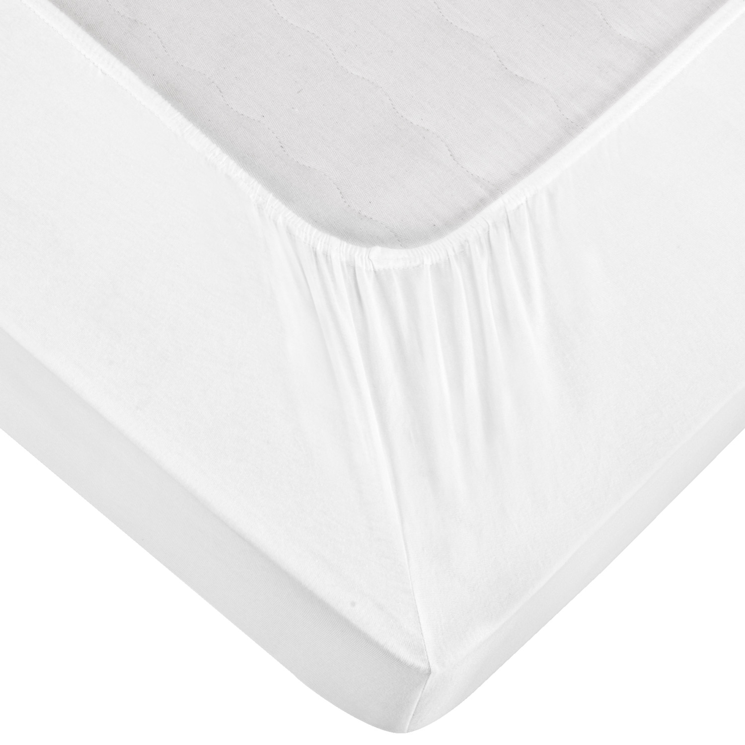 Lenjerie de Pat Tip Saltea Jersey Erwin M. Lusini, 100% Bumbac, 90-100 x 190-200 cm, Inaltime 25 cm, Alb, Calitate Hotel, OEKO-TEX Standard 100