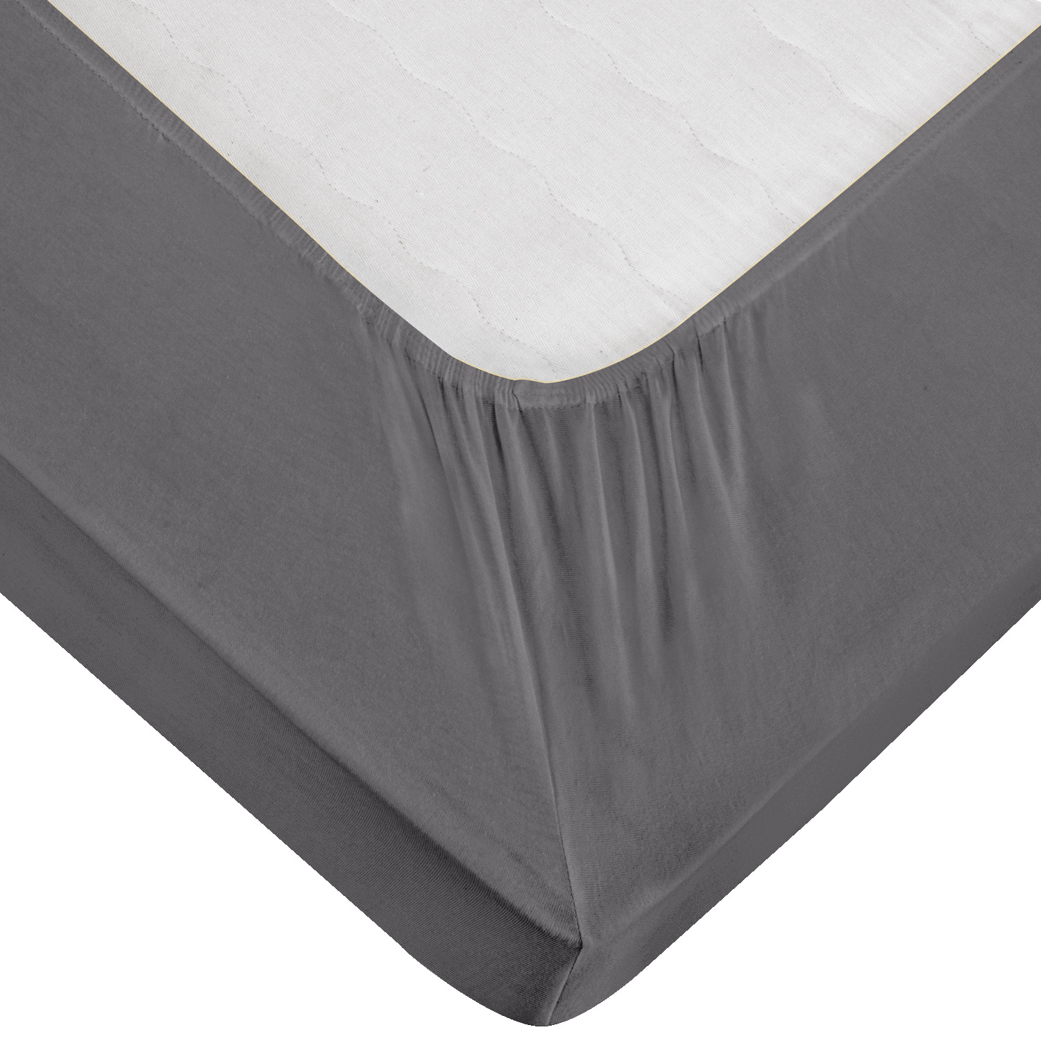 ERWIN M. Jersey Fitted Sheet, 100% Cotton, Hotel Quality, OEKO-TEX Standard 100, Anthracite Grey, 180-200 x 190-200 cm, 25 cm Corner Height