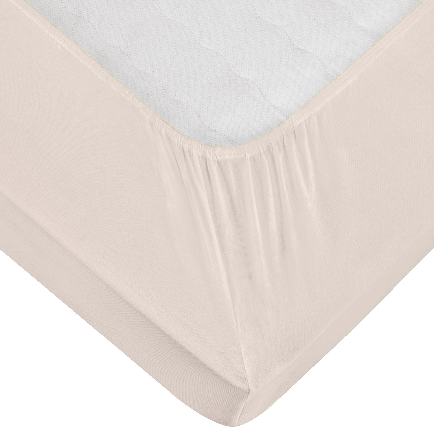 Set de 2 çarafai elastice LUSINI din Jersey, 100% Bumbac, 90-100 x 190-200 cm, Înălțime 25 cm, Calitate Hotel, OEKO-TEX Standard 100, Taupe