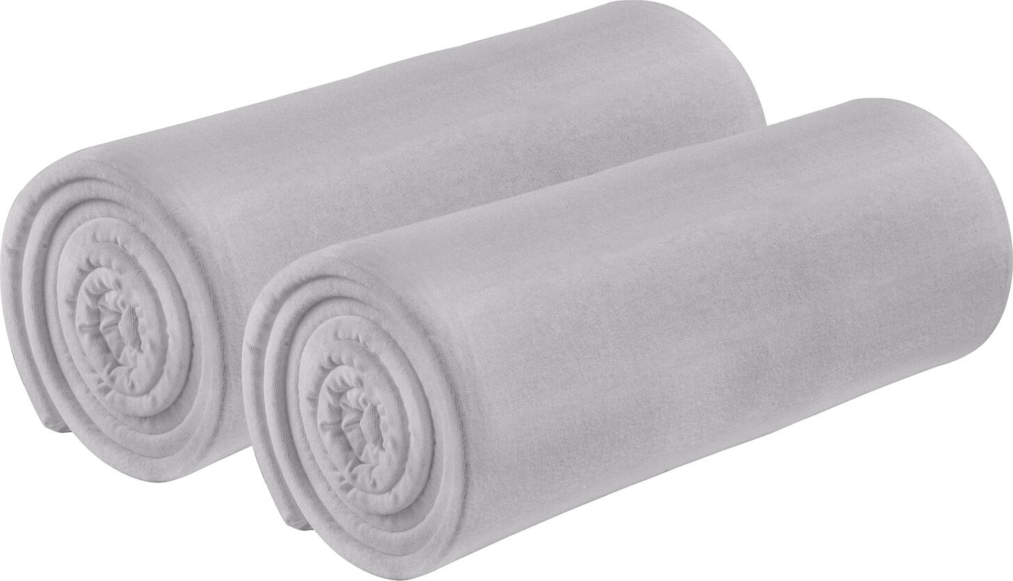 ERWIN M. LUSINI Solutions GmbH Fitted sheet Jersey Spannbettlaken Jersey Fitted sheet Jersey; 90-100x190-200 cm (WxL); light-grey; 2 piece / pack Spannbettlaken Jersey; 90-100x190-200 cm (BxL); hellgrau; 2 Stück / Pack 100% cotton. Weight approx. 145 g/m². Available in subtle colours and adaptable sizes: all fitted sheets in the best hotel quality, very durable and suitable for every season. They are quick to cover and fit perfectly. Fitted height 25 cm. 100 % Baumwolle. Gewicht ca. 145 g/m². In dezenten Farben und anpassungsfähigen Größen erhältlich: Alle Spannbetttücher in bester Hotelqualität, sehr langlebig und für jede Jahreszeit geeignet. Sie überzeugen durch schnelles Beziehen und optimalen Sitz. Steghöhe 25 cm.