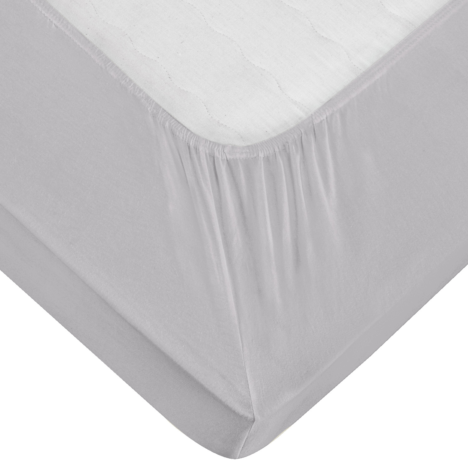 ERWIN M. LUSINI Solutions GmbH Fitted sheet Jersey Spannbettlaken Jersey Fitted sheet Jersey; 90-100x190-200 cm (WxL); light-grey; 2 piece / pack Spannbettlaken Jersey; 90-100x190-200 cm (BxL); hellgrau; 2 Stück / Pack 100% cotton. Weight approx. 145 g/m². Available in subtle colours and adaptable sizes: all fitted sheets in the best hotel quality, very durable and suitable for every season. They are quick to cover and fit perfectly. Fitted height 25 cm. 100 % Baumwolle. Gewicht ca. 145 g/m². In dezenten Farben und anpassungsfähigen Größen erhältlich: Alle Spannbetttücher in bester Hotelqualität, sehr langlebig und für jede Jahreszeit geeignet. Sie überzeugen durch schnelles Beziehen und optimalen Sitz. Steghöhe 25 cm.