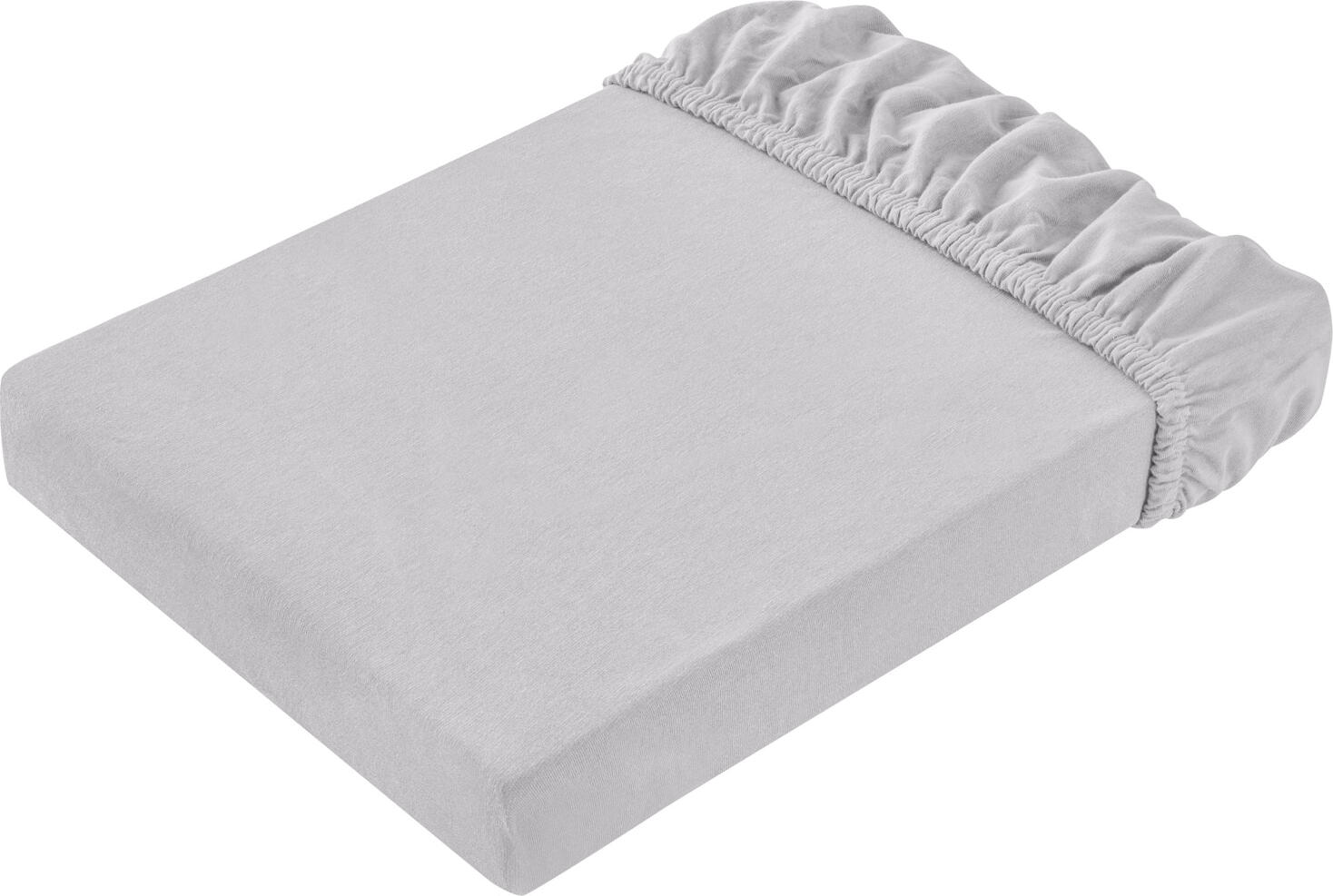 ERWIN M. LUSINI Solutions GmbH Fitted sheet Jersey Spannbettlaken Jersey Fitted sheet Jersey; 90-100x190-200 cm (WxL); light-grey; 2 piece / pack Spannbettlaken Jersey; 90-100x190-200 cm (BxL); hellgrau; 2 Stück / Pack 100% cotton. Weight approx. 145 g/m². Available in subtle colours and adaptable sizes: all fitted sheets in the best hotel quality, very durable and suitable for every season. They are quick to cover and fit perfectly. Fitted height 25 cm. 100 % Baumwolle. Gewicht ca. 145 g/m². In dezenten Farben und anpassungsfähigen Größen erhältlich: Alle Spannbetttücher in bester Hotelqualität, sehr langlebig und für jede Jahreszeit geeignet. Sie überzeugen durch schnelles Beziehen und optimalen Sitz. Steghöhe 25 cm.
