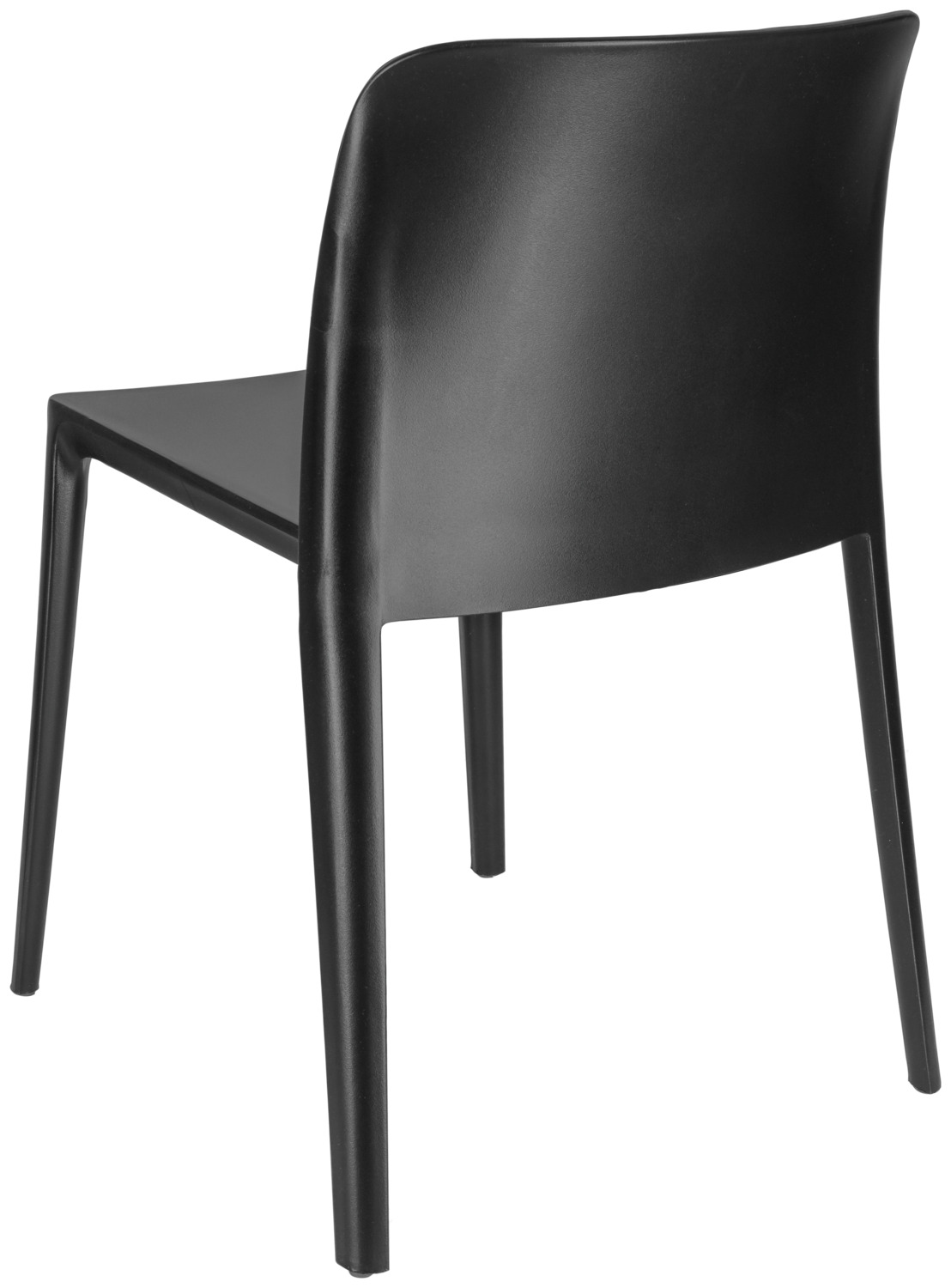 PULSIVA Rigg Plastic Chair Set of 4, Glass Fibre-Reinforced Polypropylene, Stackable, UV-Resistant, Weatherproof, Black, 48x50x78 cm
