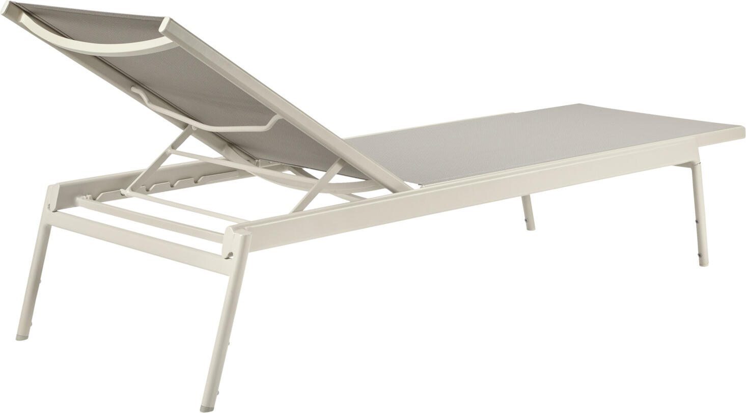 VEGA LUSINI Elaris Sun Lounger, Beige, Adjustable Backrest, Stackable, Quick-Drying Textile, 200x74x36 cm, for Garden, Terrace and Pool