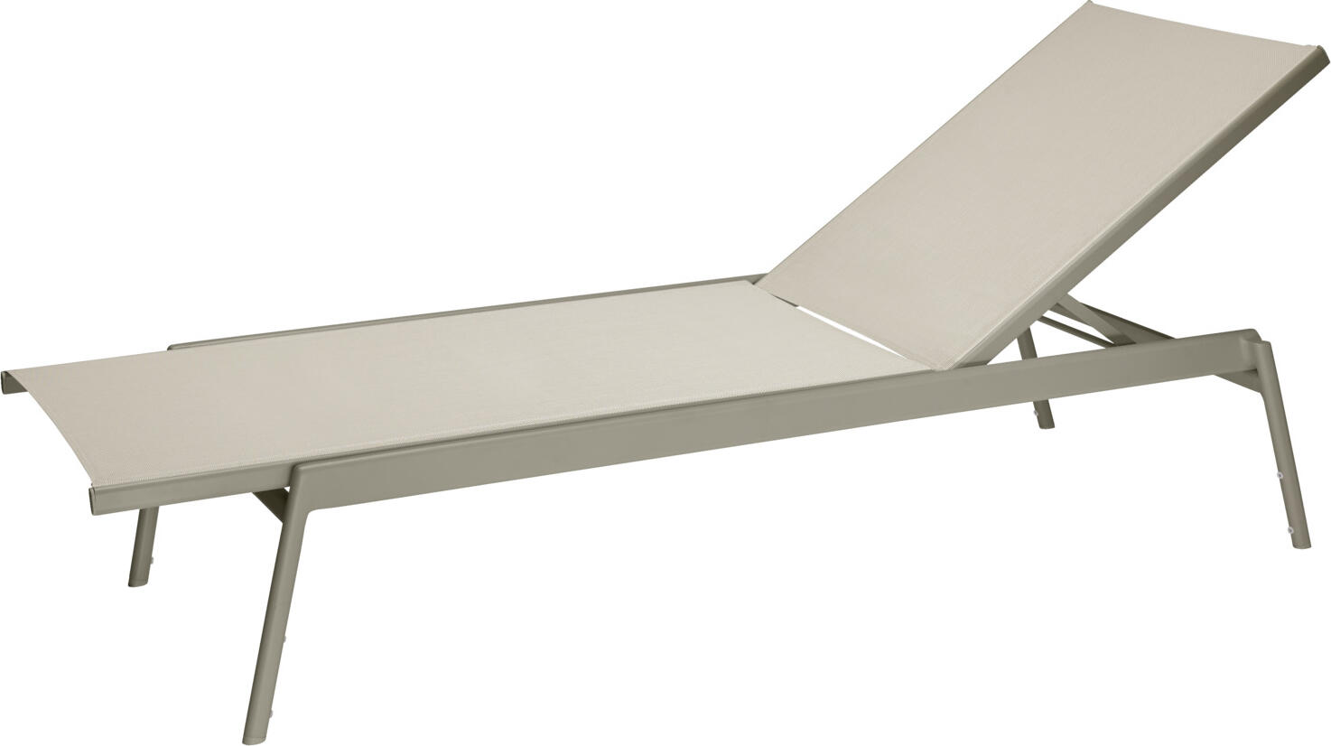 VEGA LUSINI Solutions GmbH Sun lounger Elaris Sonnenliege Elaris Sun lounger Elaris; 200x74x36 cm (LxWxH); seat taupe, base taupe Sonnenliege Elaris; 200x74x36 cm (LxBxH); Sitz taupe, Gestell taupe Modern sun lounger with adjustable backrest - perfect for maximum comfort and flexible relaxation outdoors. The lounger is stackable and can be easily moved by one person thanks to the particularly lightweight material. The quick-drying textile cover ensures a comfortable seating experience and is also easy to clean. The simple, high-quality design blends elegantly into any wellness or pool landscape. Comfortable and practical: our sun lounger offers comfort even without an additional lounger cover - saving time and effort for staff. Ideal for gardens, terraces and wellness areas. Moderne Sonnenliege mit verstellbarer Rückenlehne – perfekt für maximalen Liegekomfort und flexible Entspannung im Außenbereich. Die Liege ist stapelbar und dank des besonders leichten Materials einfach von einer Person zu bewegen. Die schnelltrocknende Textilen-Bespannung sorgt für ein angenehmes Sitzgefühl und ist zudem pflegeleicht. Das schlichte, hochwertige Design fügt sich elegant in jede Wellness- oder Poollandschaft ein. Komfortabel und praktisch: Unsere Sonnenliege bietet Bequemlichkeit auch ohne zusätzliche Liegenauflage – das spart Zeit und Aufwand beim Personal. Ideal für Garten, Terrasse und Wellnessbereiche.