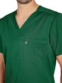 Jobeline Fabriano Men's Tunic Scrub Top, V-Neck, Short Sleeve, Lyocell Tencel and Polyester, Breathable and Skin-Friendly, with Breast Pocket