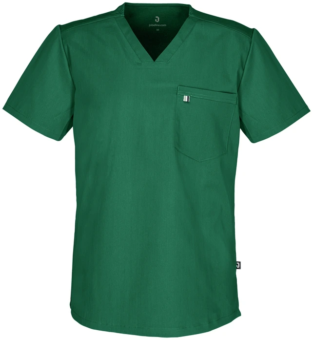 Jobeline Fabriano Men's Tunic Scrub Top, V-Neck, Short Sleeve, Lyocell Tencel and Polyester, Breathable and Skin-Friendly, with Breast Pocket