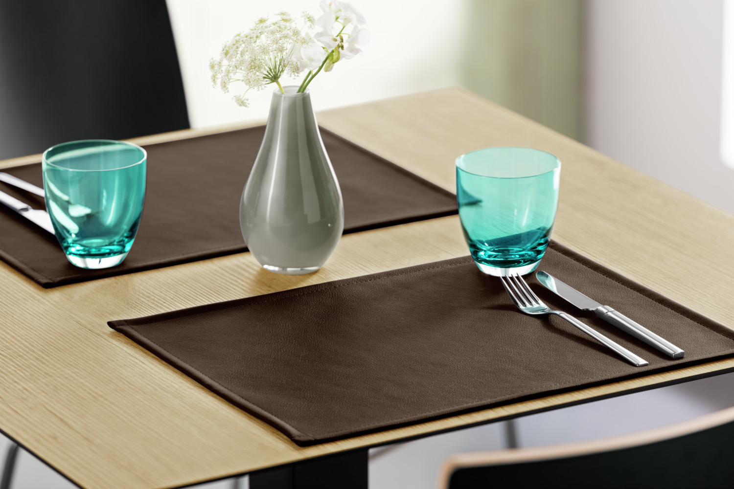 Set de 2 piese placemat ERWIN M. Emporia din imitație piele, Maro, 44 x 32.5 cm, OEKO-TEX Standard 100, rezistente și ușor de curățat
