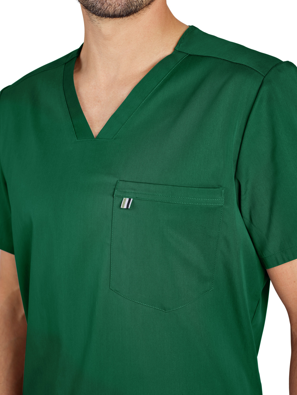 Jobeline Fabriano Men's Medical Scrub Tunic, Lyocell Tencel and Polyester, V-neck Short Sleeve, Breathable and Crease-Resistant, Size L