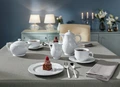 VEGA Menuett Porcelain Milk and Sauce Jug Set of 6, White, 250 ml, Filigree Relief Design, Dishwasher and Microwave Safe