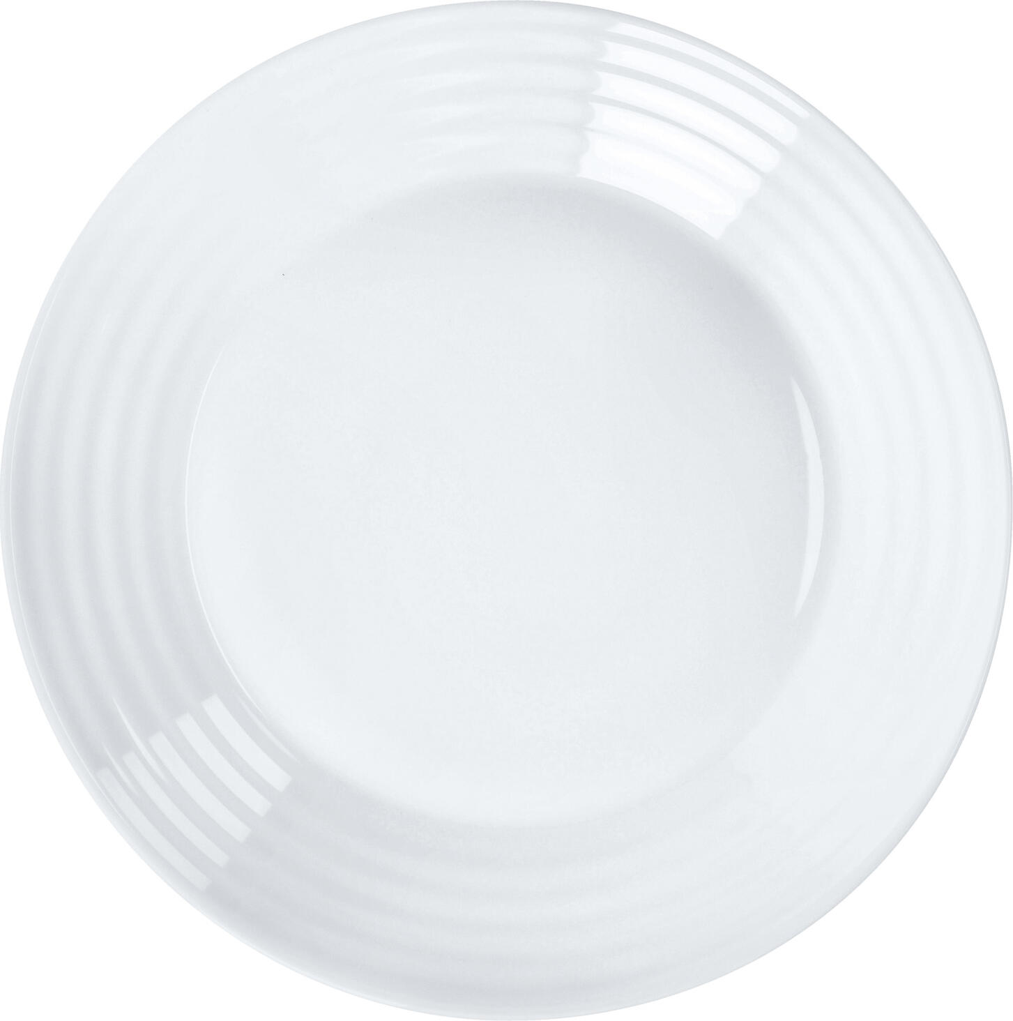 Luminarc Arc France SAS Plate Stairo flat Teller Stairo flach Plate Stairo flat; 19x1.9 cm (ØxH); white; round; 6 piece / pack Teller Stairo flach; 19x1.9 cm (ØxH); weiß; rund; 6 Stück / Pack Flat plate made of tempered glass. Stackable, dishwasher safe and microwaveable. Flacher Teller aus Hartglas. Stapelbar, spülmaschinenfest und mikrowellengeeignet.