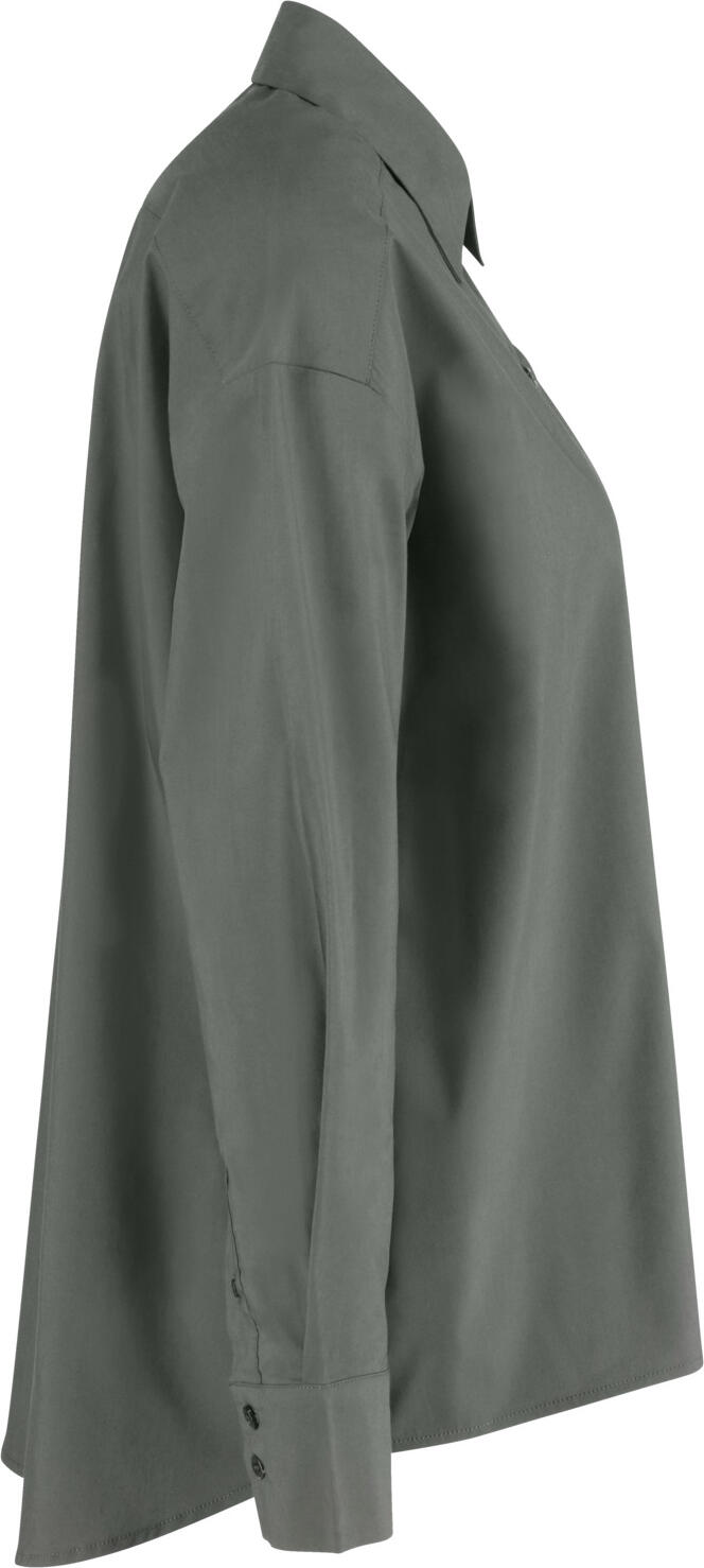 JOBELINE Porter Women's Blouse, Oversize A-line Cut, Long Sleeve, Cotton-Polyester Blend, Dark-grey, Catering and Hotel Industry Workwear