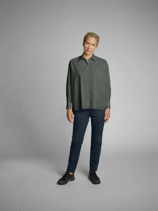 Bluza Jobeline Porter pentru femei, croiala Oversize A-line, amestec bumbac-poliester, maneca lunga, OEKO-TEX Standard 100, pentru Horeca