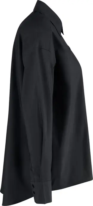Jobeline Porter Women's Blouse, Oversize A-line Fit, Long Sleeve, Cotton-Polyester Blend, Black, Catering and Hotel Industry Workwear
