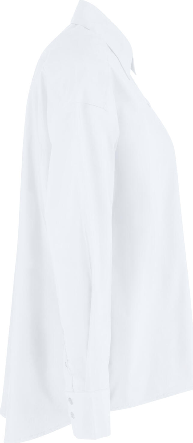 Jobeline Porter Women's Blouse, Oversize A-line Long Sleeve Shirt, Cotton-Polyester Blend, White, XL, Catering and Hotel Uniform